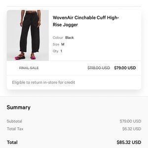 Lululemon WovenAir Cinch Joggers